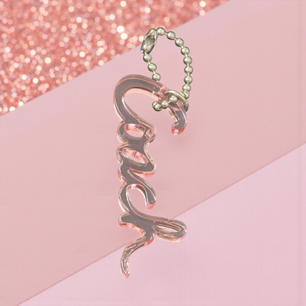 Coach Pink Script Keychain -‎ Bag Charm Authentic Coach ACCESSORY! - Picture 4 of 10
